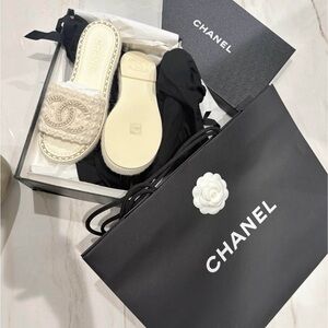 Chanel Beige Women's Slide Sandals